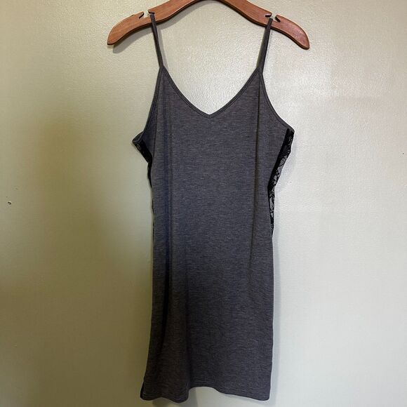PatPat Gray Chemise Sleepwear Full Slips Lace Nightgown Lingerie Med - Picture 1 of 4